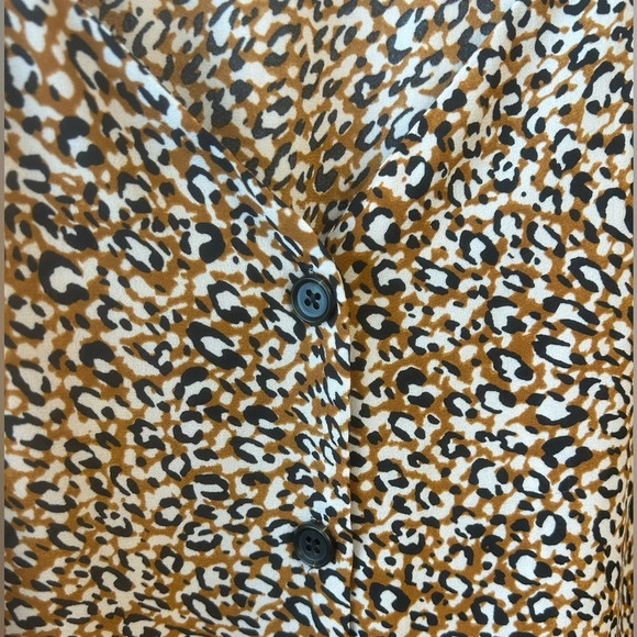 Jules and Leopold Leopard print top black and mustard size L - Picture 2 of 7